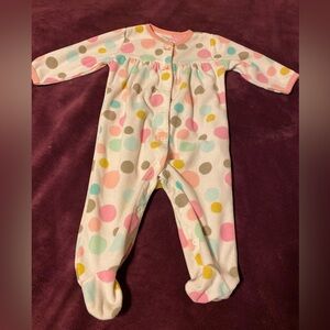 Baby girl fleece footie pajamas size 9M